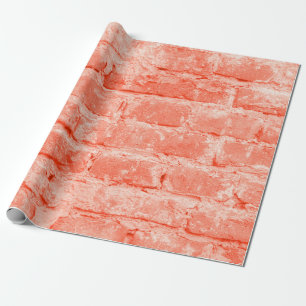 Papier Cadeau Corail vivant. Arrière - plan de mur de briques. C