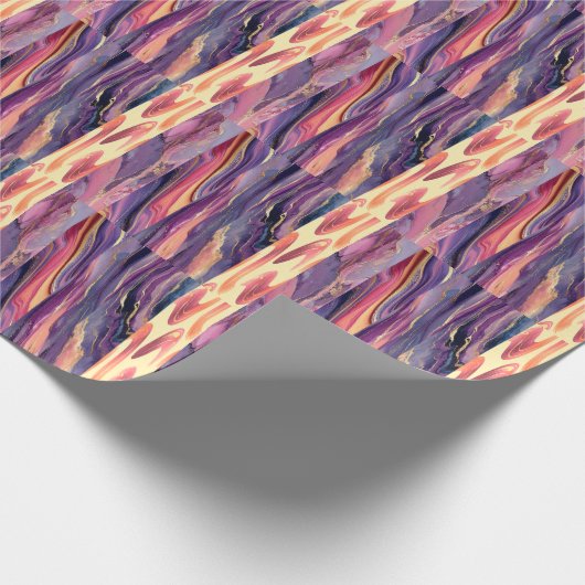 Papier Cadeau coral and violet pattern (Coin)