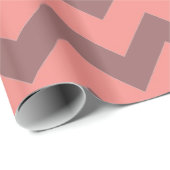 Papier Cadeau Coral Chevron (Coin rond)