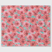 Papier Cadeau Coral Floral (Plat)