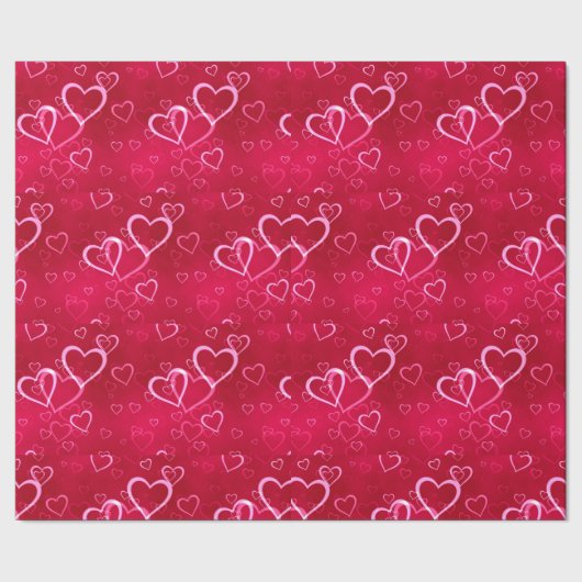 Papier Cadeau Coral Heart Grid: Simple Scattered Sweetness  (Couture)