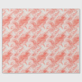 Papier Cadeau Coral rose et Marbre blanc comme Motif fluide (Plat)