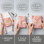 Papier Cadeau Coral rose et Marbre blanc comme Motif fluide