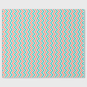Papier Cadeau Coral, Teal, White Large Chevron Zig Zag (Plat)