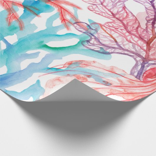 Papier Cadeau Coraux aquarelles. Motif sans couture avec sous (Coin)