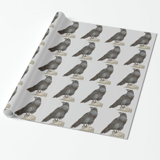 Papier Cadeau Corbeau (Déroulé)
