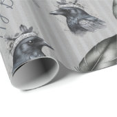 Papier Cadeau Corbeau Corbeau Les plumes de Feather (Coin rond)
