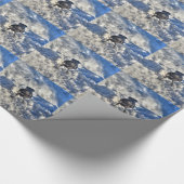 Papier Cadeau Corbeau corbeau noir dans la photo de neige (Coin)