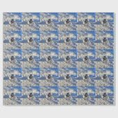 Papier Cadeau Corbeau corbeau noir dans la photo de neige (Plat)