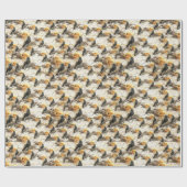 Papier Cadeau Corbeau gothique éffrayant En Pleine lune Hallowee (Plat)