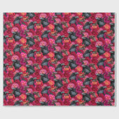 Papier Cadeau Corbeau gothique Plus jamais avec Roses et papillo (Plat)