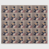 Papier Cadeau Corbeau lisant le Corbeau drôle (Plat)