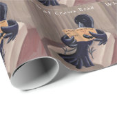 Papier Cadeau Corbeau lisant le Corbeau drôle (Coin rond)
