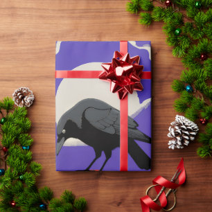 Papier Cadeau Corbeau Mystique Gothique