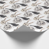 Papier Cadeau Corbeau noir crâne déplaisant (Coin)