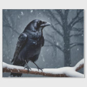 Papier Cadeau Corbeau noir oiseau sombre (Plat)