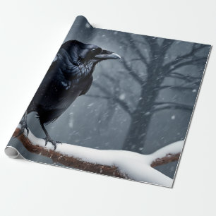 Papier Cadeau Corbeau noir oiseau sombre