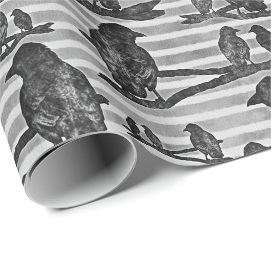Papier Cadeau Corbeaux de Crows (Coin rond)