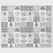 Papier Cadeau Corbeille de Noël sans couture flocon de neige cer (Plat)