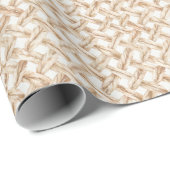 Papier Cadeau Corbeille tissée crème (Coin rond)