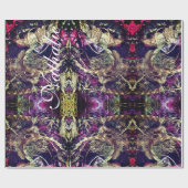 Papier Cadeau Cordes Abstraites en noir et or (Plat)