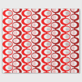 Papier Cadeau Cordes ovales rouges (Plat)