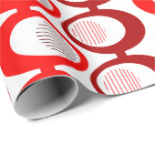 Papier Cadeau Cordes ovales rouges (Coin rond)