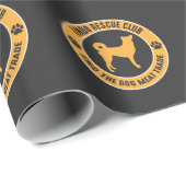 Papier Cadeau Corée Le chien de Jindo Secourt l'adoption d'anima (Coin rond)