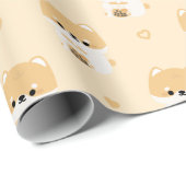 Papier Cadeau Corgi Boba Tea (Coin rond)