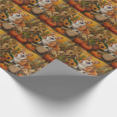 Papier Cadeau Corgi Chien Moisson Automne Thanksgiving (Coin)