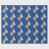 Papier Cadeau Corgi de Noël (Plat)