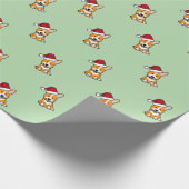 Papier Cadeau Corgi dog puppy Pembroke Welsh Christmas Santa (Coin)