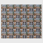 Papier Cadeau Corgi Dogs Christmas Snow Holiday (Plat)