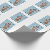Papier Cadeau Corgi gallois dansant avec des papillons (Coin)
