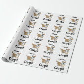 Papier Cadeau Corgi J'adore Corgi (Déroulé)