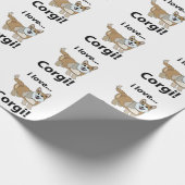 Papier Cadeau Corgi J'adore Corgi (Coin)