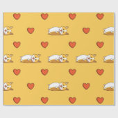 Papier Cadeau Corgi Love Motif (Plat)