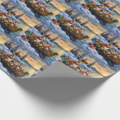 Papier Cadeau Corgi Noël Bateau Fêtes (Coin)
