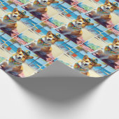 Papier Cadeau Corgi on Beach, cadeau d'été pour les amoureux de  (Coin)