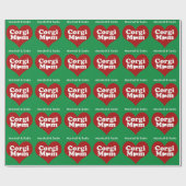 Papier Cadeau Corgi personnalisé Noël maman (Plat)