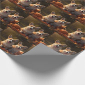 Papier Cadeau Corgi Puppy Automne Citrouille de plaisir (Coin)