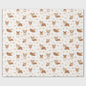 Papier Cadeau Corgi Sakura Cherry Blossom Motif (Plat)