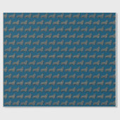 Papier Cadeau Corgi Welsh Grille Y&B Bleu (Plat)