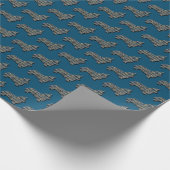 Papier Cadeau Corgi Welsh Grille Y&B Bleu (Coin)