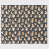 Papier Cadeau Corgie dans le style Kawaii (Plat)