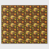 Papier Cadeau Corne d'abondance de Thanksgiving (Plat)