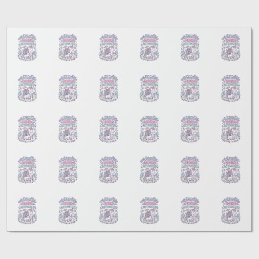 Papier Cadeau Corne d'Aventure de Licorne Activée Graphique Past (Plat)