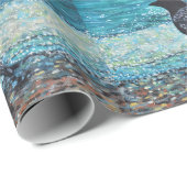 Papier Cadeau Corneille sur la peinture de plage (Coin rond)