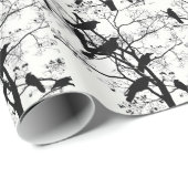 Papier Cadeau Corneilles noires (Coin rond)