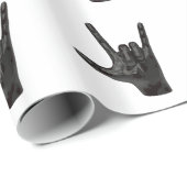 Papier Cadeau cornes diable main (Coin rond)